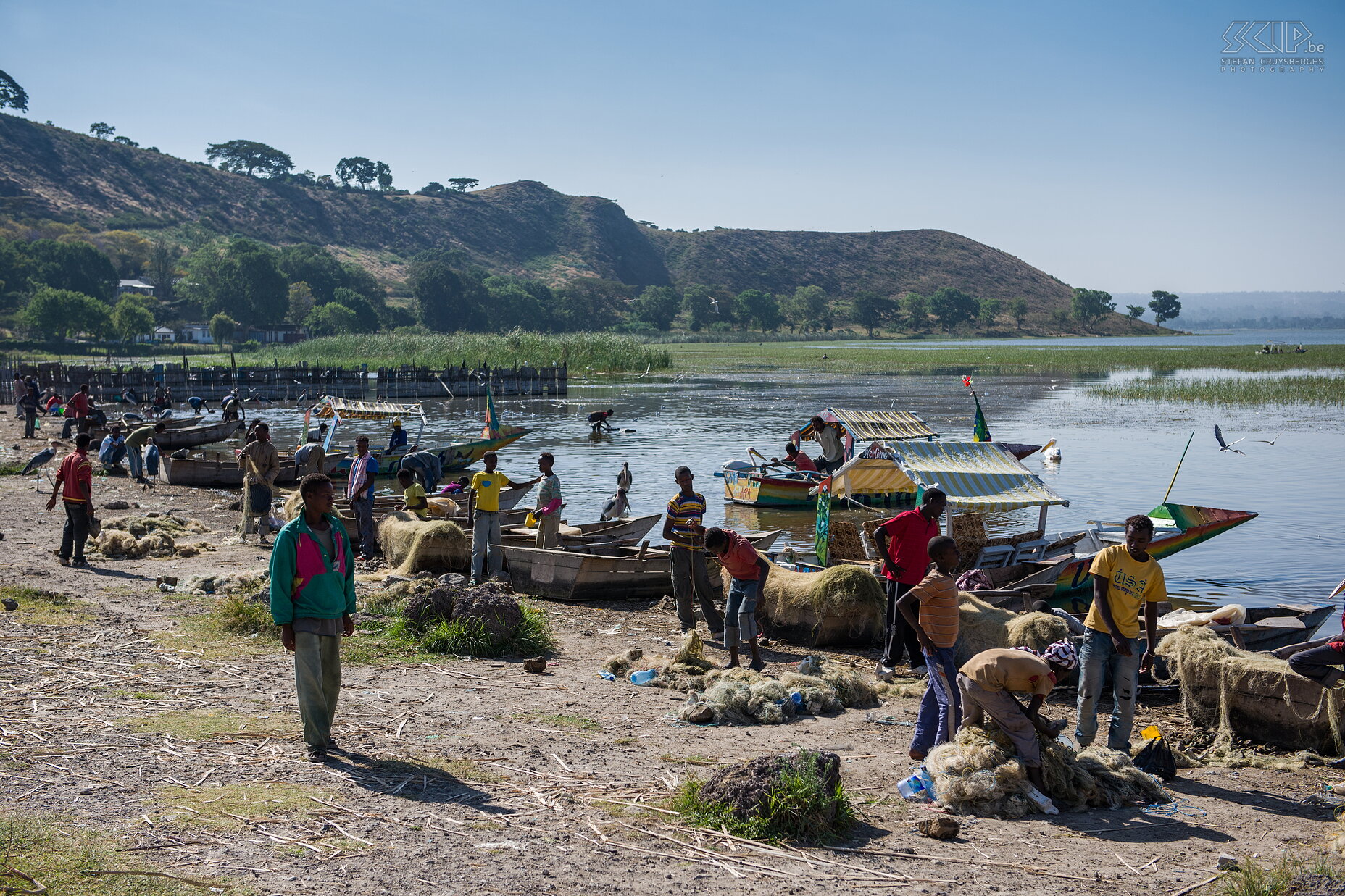 Lake Awassa ’s Morgens bezochten we de levendige vismarkt aan Lake Awassa. Stefan Cruysberghs